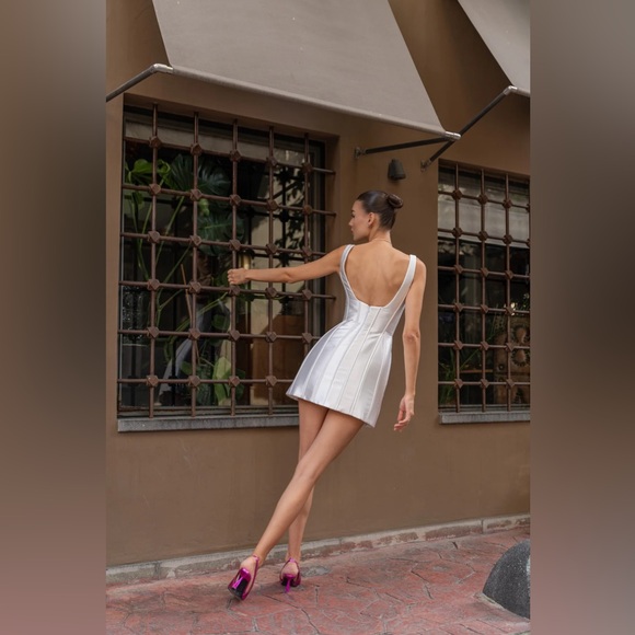 Nadia’s Evening Ginger Mini Mikado Dress Size 2 - Picture 2 of 4